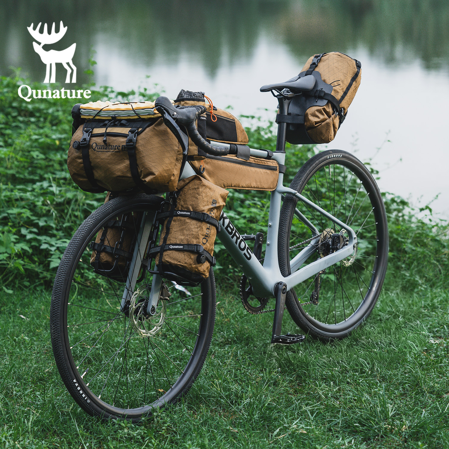 Cycling Gear Duffle - Qunature Upgraded Version 2.0 Bikepacking Bag