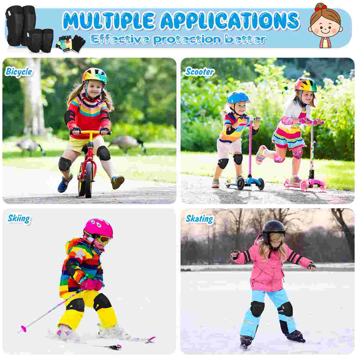 MOVTOTOP Protective Gear Set K - Cycling Gear For Kids 评论和价格