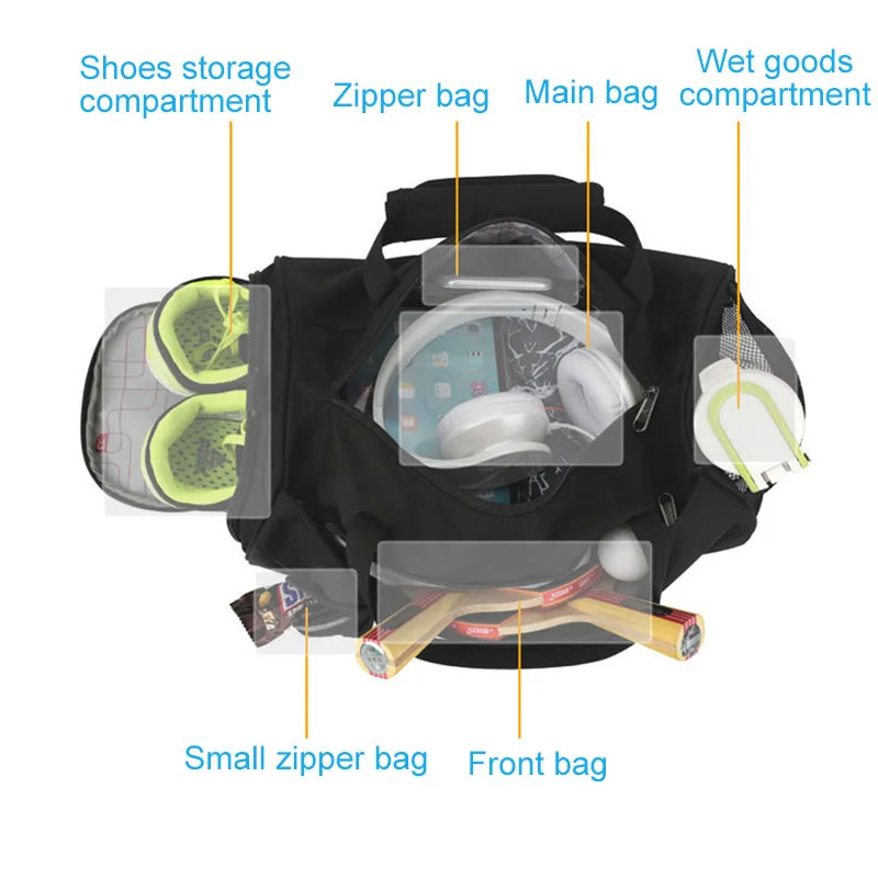 Men Gym Bag Dry Wet For Yoga W - Cycling Gear Duffle 评论和价格