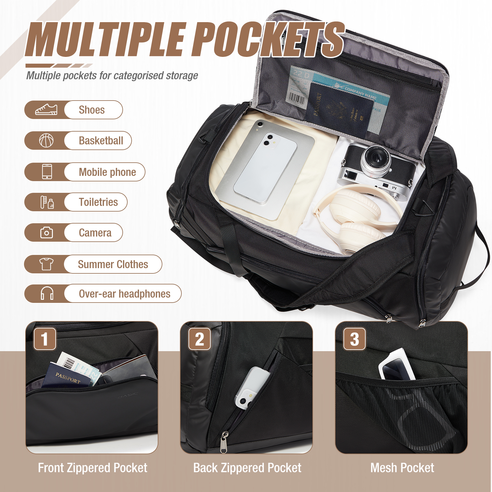 Large Capacity 40L Gym Bag for - Cycling Gear Duffle 评论和价格