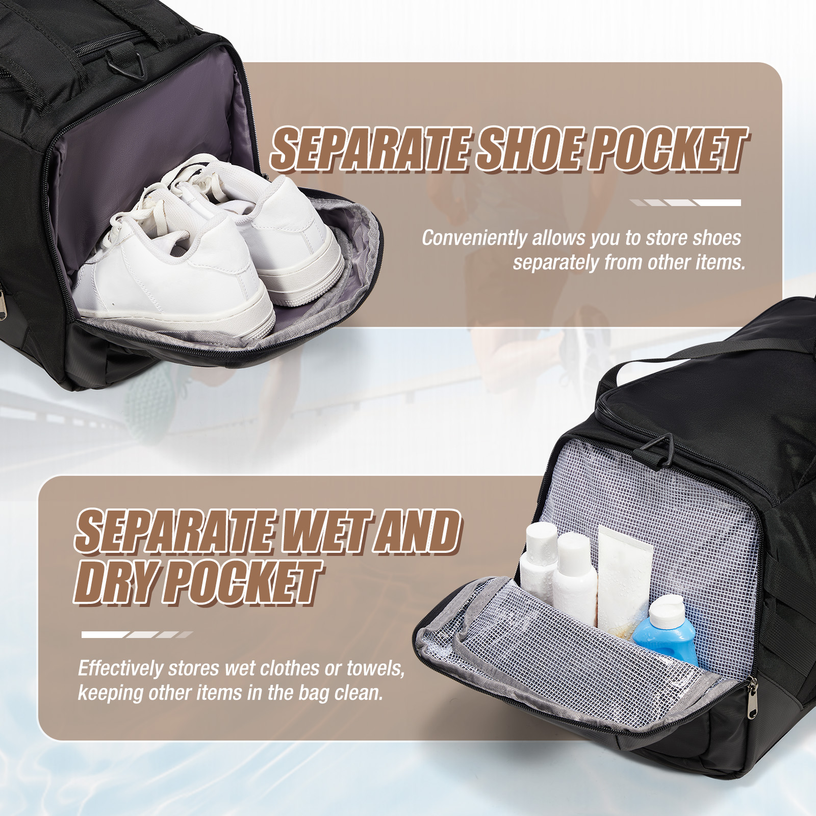 Large Capacity 40L Gym Bag for - Cycling Gear Duffle 评论和价格